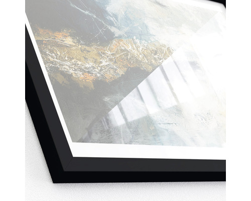 Gerahmtes abstraktes Kunstwerk mit schwarzem Rahmen