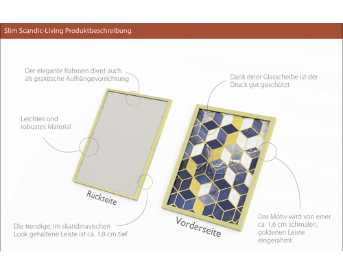 Dekorativer Bilderrahmen mit geometrischem Muster für die Wandmontage