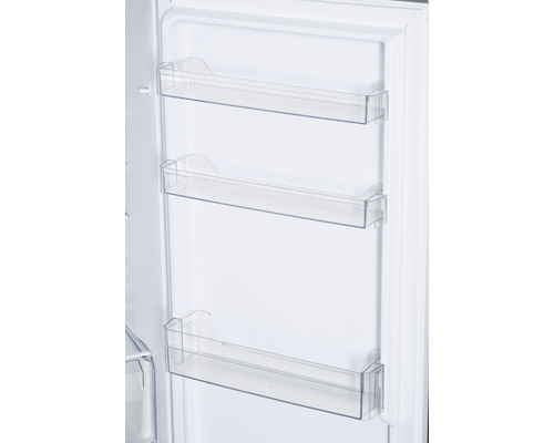 Intérieur d''un réfrigérateur avec trois compartiments de rangement transparents sur la porte