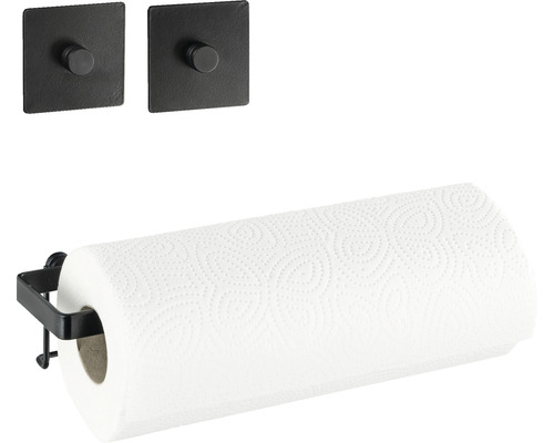 Support mural pour rouleau avec rouleau de papier et deux crochets muraux