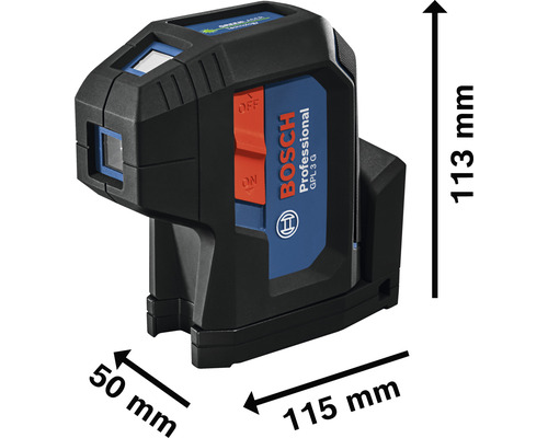 Bosch GPL 3 G Professional Punktlaser mit Maßangaben