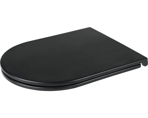 Schwarzer Toilettensitz in D-Form aus Duroplast