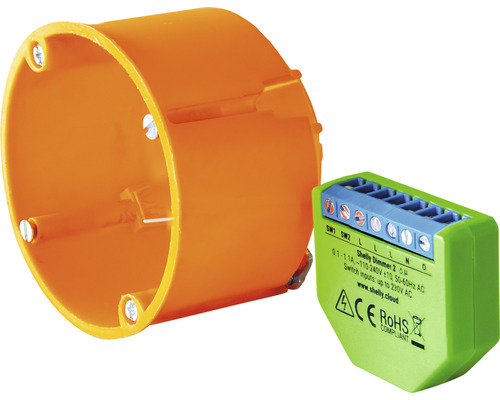 Boîte d''encastrement avec Shelly Dimmer 2