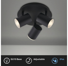 Lampe de salle de bains métal/plastique IP44 3 ampoules hxØ 112x210 mm noir-thumb-3