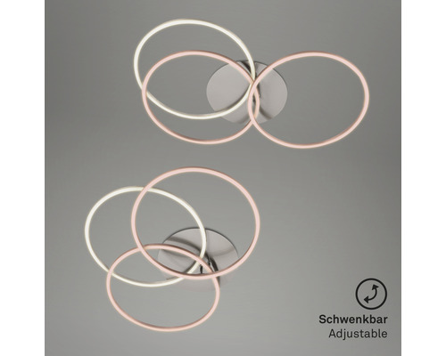 Moderne Deckenleuchte mit schwenkbaren LED Ringen