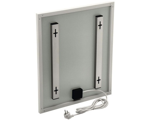 Vue arrière d''une plaque chauffante avec support de montage et câble d''alimentation