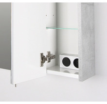 Spiegelschrank Möbelpartner Profil 70,5 x 16 x 72,3 cm steingrau 3-türig