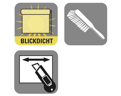 Symbole für Verdunkelung, Bürste und Schneiden