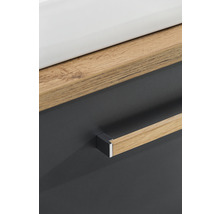 Badmöbel-Set Möbelpartner Duo 1652 BxHxT 165,2 x 61,5 x 50 cm Frontfarbe anthrazit matt mit Waschtisch Keramik weiß