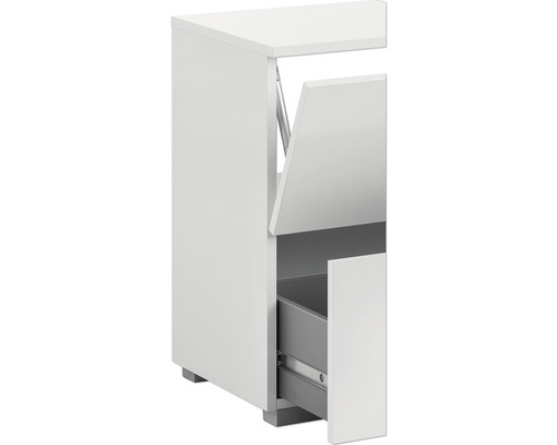 Meuble de salle de bain blanc avec tiroir et compartiment basculant