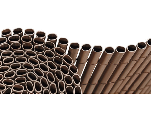 Sichtschutzmatte Konsta PVC ovalförmig 3 x 0,9 m braun strukturiert Bambus-Sichtschutzwand mit ovalen Bambusrohren