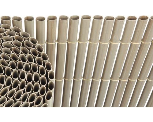 Sichtschutzmatte Konsta PVC ovalförmig 3 x 0,9 m sand strukturiert Sichtschutzmatte aus Kunststoffrohren