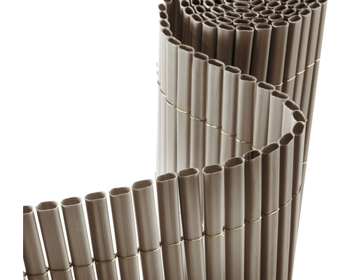 Brise-vue Konsta en PVC de forme ovale 3 x 0,9 m taupe structuré-0