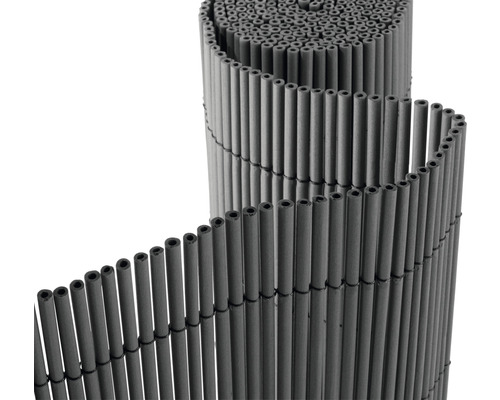 Sichtschutzmatte Konsta PVC Premium Hohlkammer 3 x 1,8 m anthrazit Sichtschutzzaun aus Bambusrohr