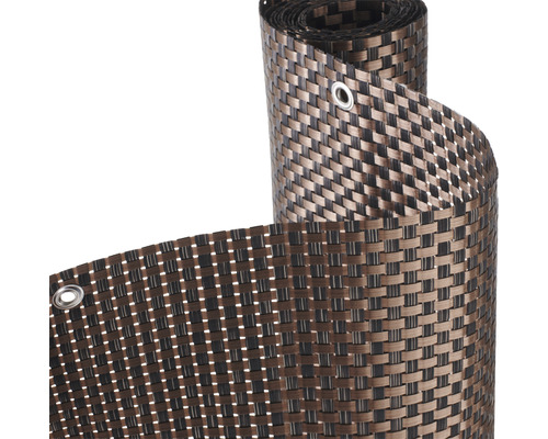 Brise-vue Konsta en PVC tissu 850g/m² 3 x 0,9 m marron Brise-vue en plastique marron et noir sur rouleau
