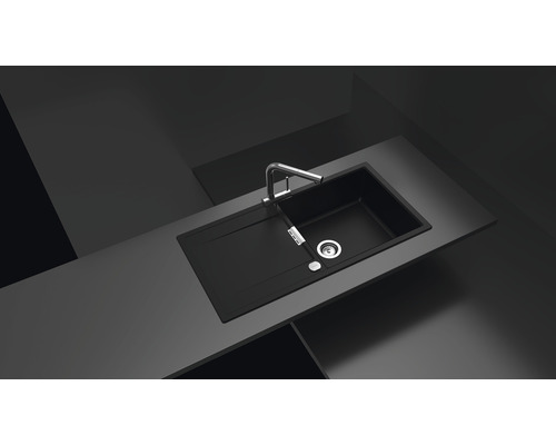 Schock Mono D-100L A Puro Granitspüle – Schwarz, Für Unterschränke Ab 60 Cm