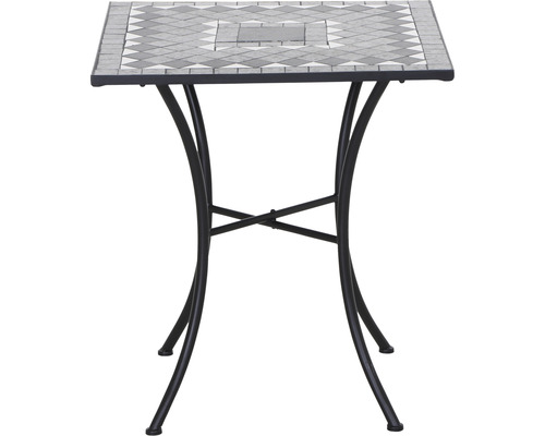 Quadratischer Mosaiktisch mit Metallgestell