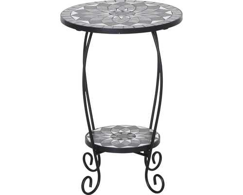 Beistelltisch mit zwei Ablageflächen und Mosaikmuster