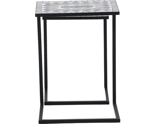 Beistelltisch mit Mosaikplatte und Metallgestell