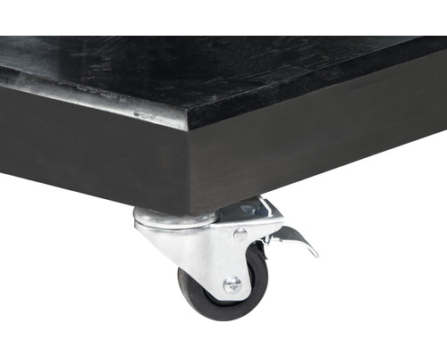 Chariot de transport avec roulette et frein de stationnement en détail