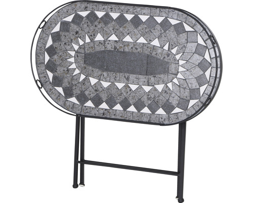 Ovaler Klapptisch mit Mosaikmuster