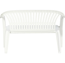 Weisse Gartenbank aus Kunststoff