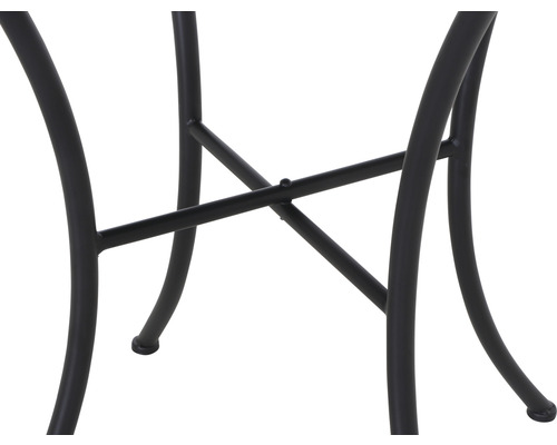 Detailansicht des Metallgestells eines Gartentisches