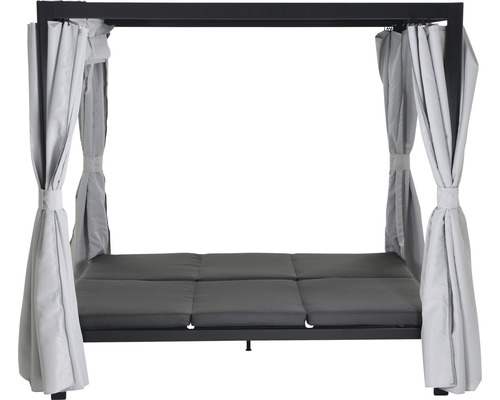 Gartenbett mit Vorhängen und Matratze