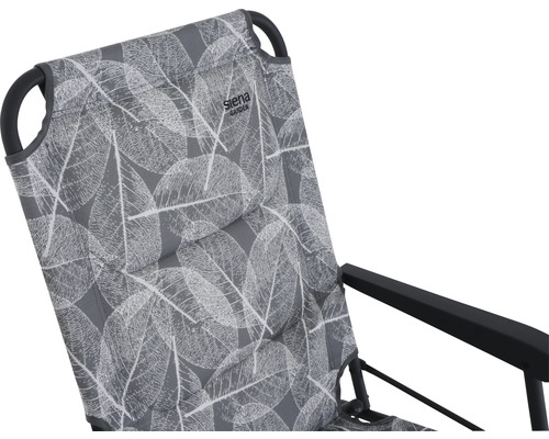 Chaise de jardin avec motif de feuilles et accoudoir