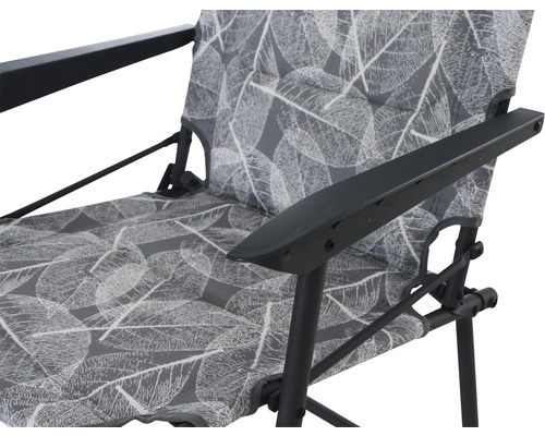 Chaise de camping avec motif de feuilles et accoudoirs