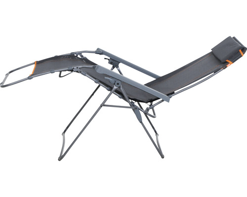 Chaise longue relax avec coussin de tête et pare-soleil réglable