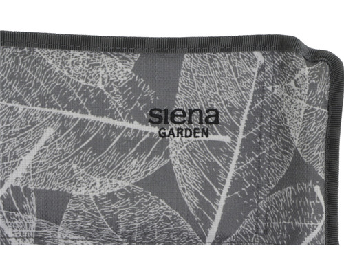 Logo Siena Garden sur tissu à motif de feuilles
