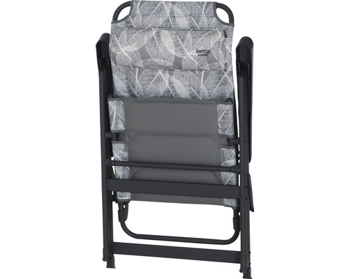 Gartenstuhl mit Blattmuster von hinten