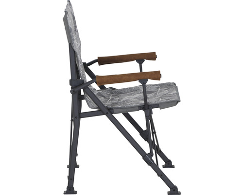 Chaise pliante avec accoudoirs et revêtement en tissu à motifs