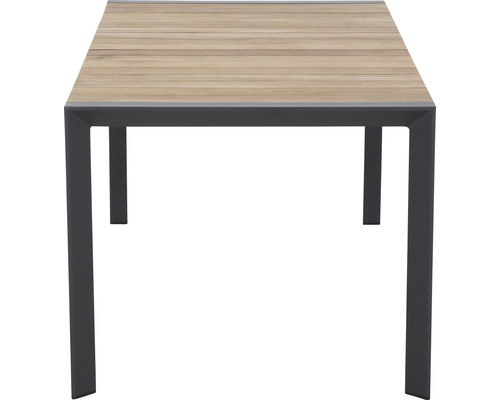 Table de jardin avec plateau en bois et structure en métal