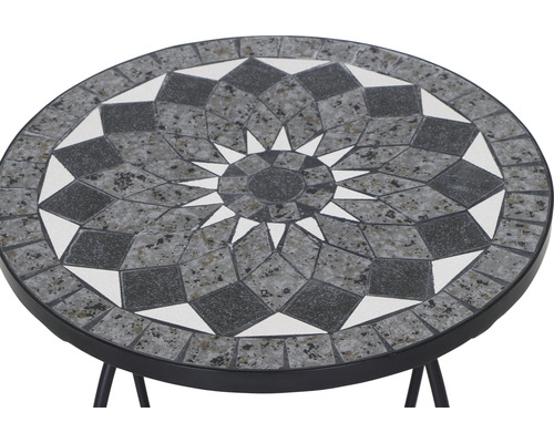 Runder Beistelltisch mit Mosaikmuster für den Aussenbereich