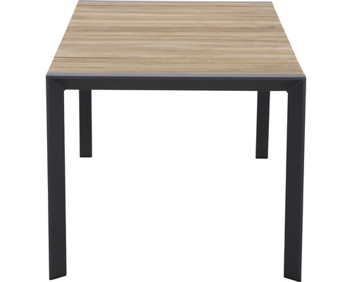 Table de jardin avec plateau en bois et structure en métal