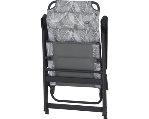 Gartensessel mit Blattmuster von hinten