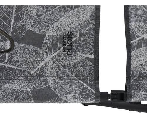 Siena Garden Logo auf einem Gartengeräteprodukt mit Blätter Muster.