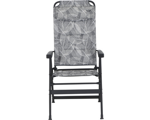 Gartenstuhl mit hoher Rückenlehne und Blattmuster