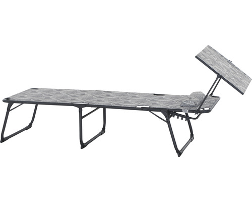 Campingliege mit Sonnenschutz und Kopfkissen