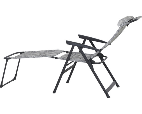 Gartenliegestuhl mit Fußstütze und Kopfkissen