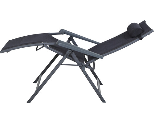 Chaise longue relax avec coussin de tête et pare-soleil réglable