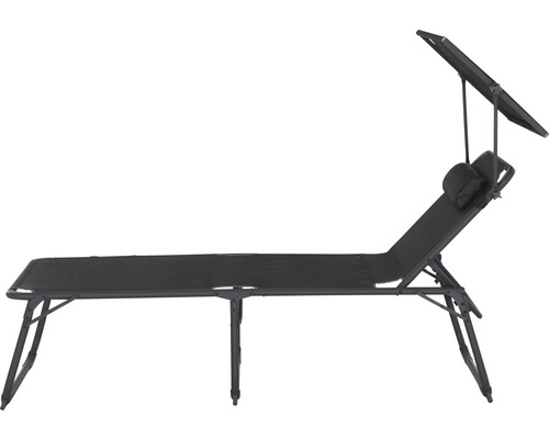 Bain de soleil de jardin avec pare-soleil et coussin