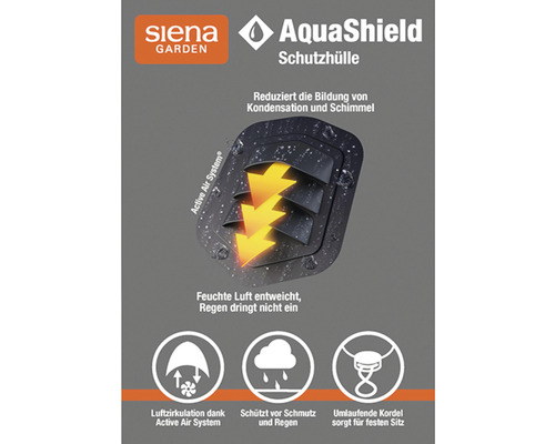 Housse de protection AquaShield réduit la condensation et la formation de moisissures grâce au système Active Air et protège contre la saleté et la pluie