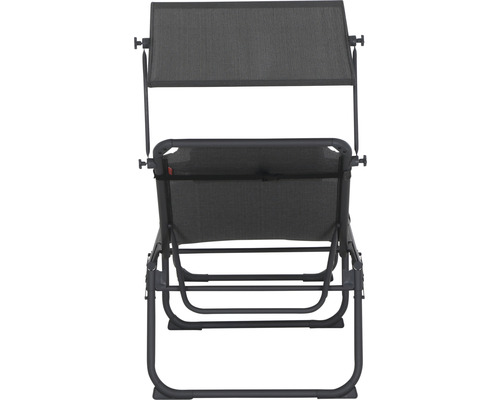 Chaise longue de jardin avec pare-soleil, vue arrière