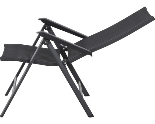 Chaise de jardin réglable en textile et métal