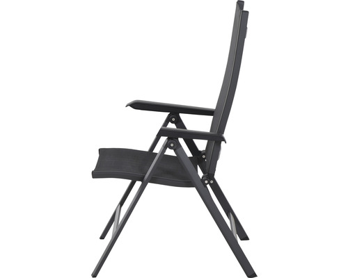 Fauteuil de jardin avec accoudoirs en aluminium et textile