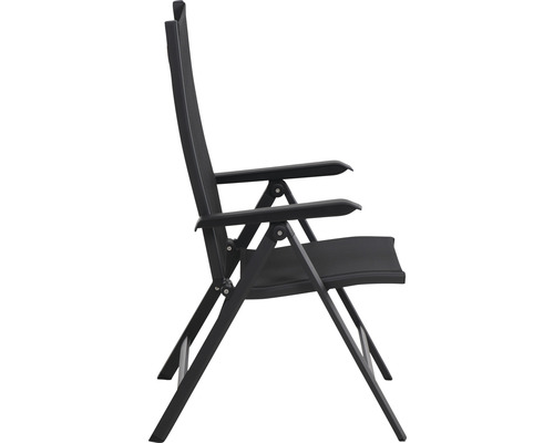 Fauteuil de jardin en aluminium avec accoudoirs, vue latérale