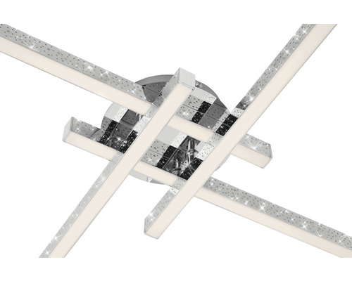 Deckenleuchte mit Chromoptik und integrierten Leuchtdioden